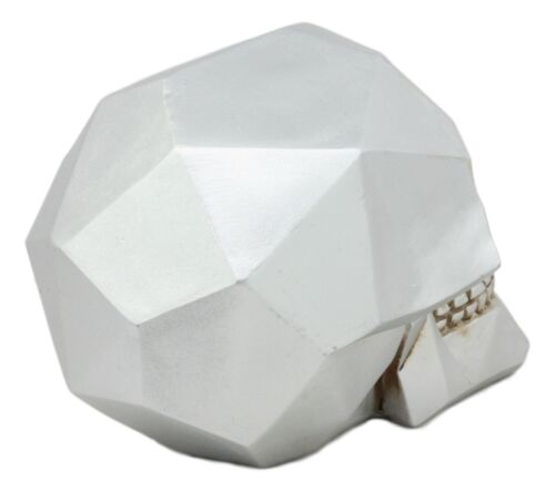 Silver Diamond Matrix Geometric Polygon Skull Statue Halloween Ghost Cranium