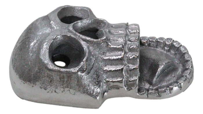 Silver Metal Bone Chilling Grinning Skull Skeleton Wall Beer Bottle Cap Opener