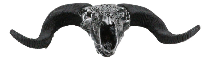 Silver Tribal Floral Vines Tooled Filigree Corsican Ram Cow Skull Wall Decor