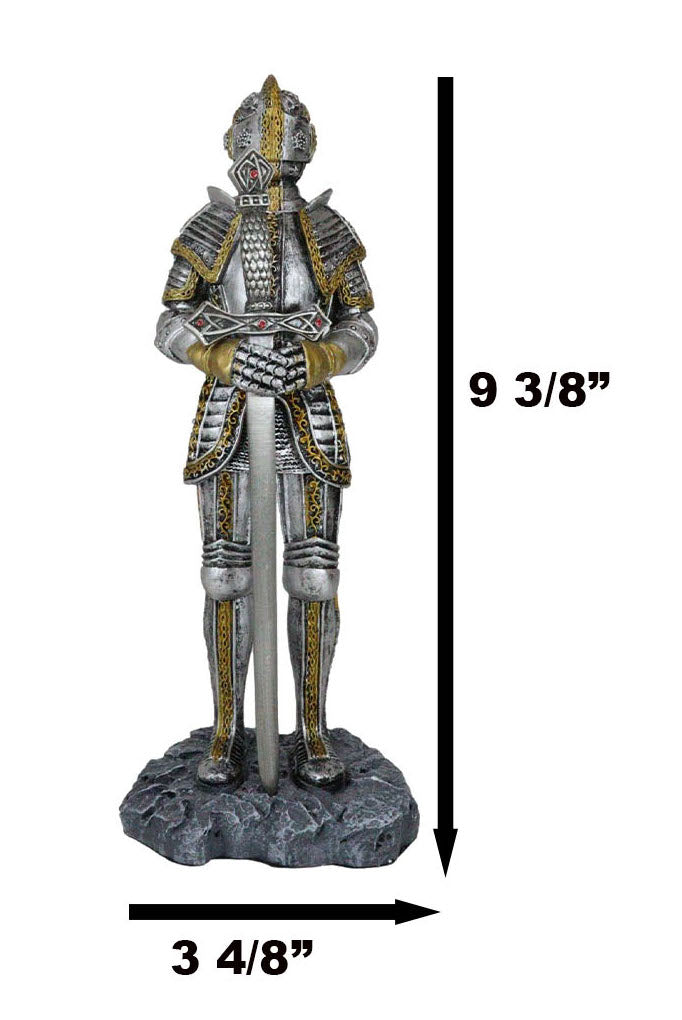 Sir Percival Standing Medieval Knight W/ Excalibur Sword Letter Opener Figurine