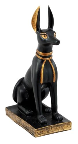 Sitting Ancient Egyptian God Anubis Jackal Dog Figurine 5"H God Of The Afterlife