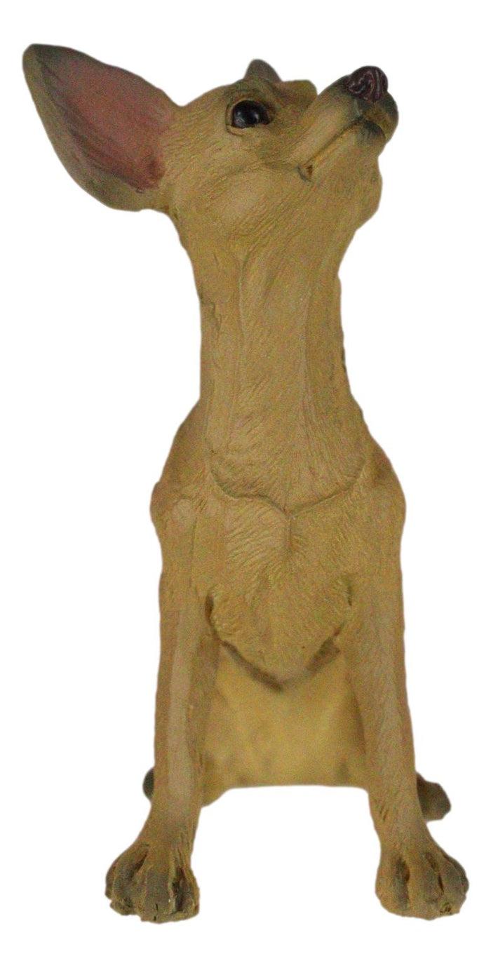 Sitting Lifelike Adorable Shorthair Tan Chihuahua Puppy Dog Pet Pal Figurine