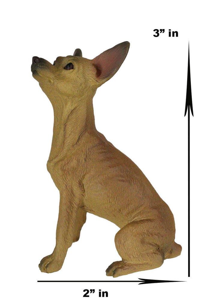 Sitting Lifelike Adorable Shorthair Tan Chihuahua Puppy Dog Pet Pal Figurine