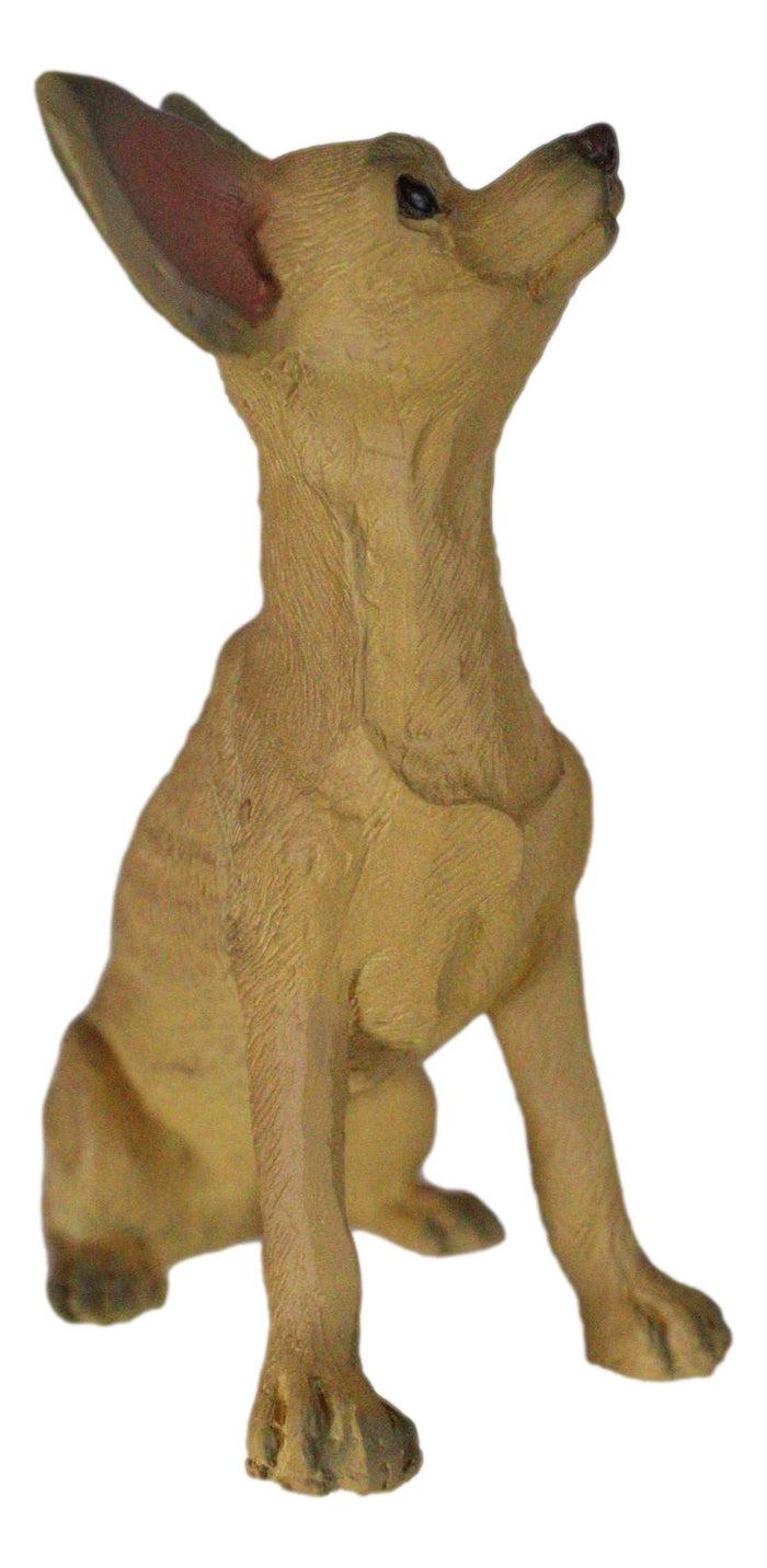 Sitting Lifelike Adorable Shorthair Tan Chihuahua Puppy Dog Pet Pal Figurine
