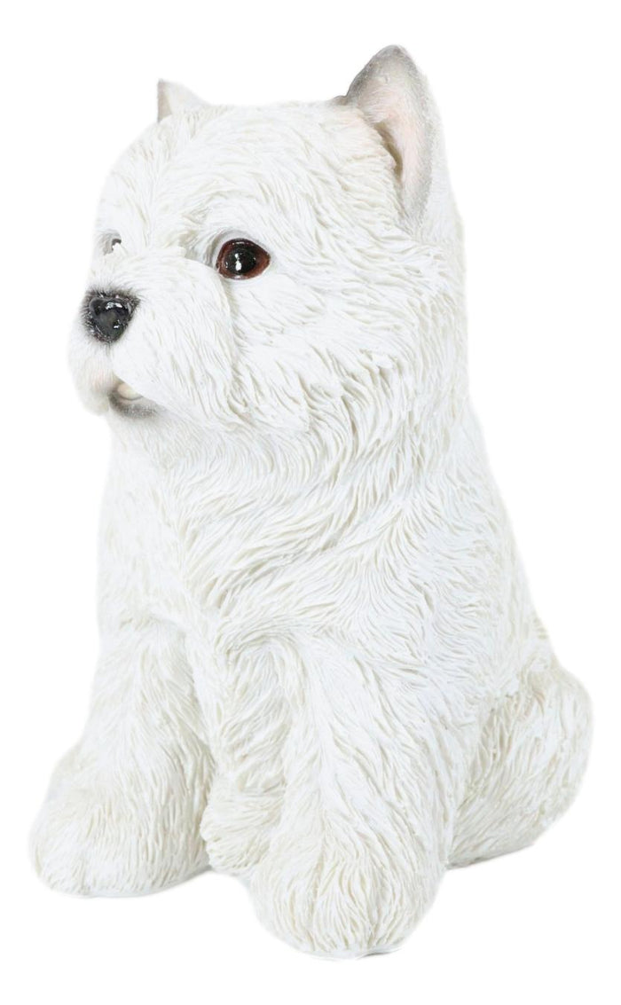 Sitting West Highland Terrier White Westie Puppy Dog Decorative Figurine