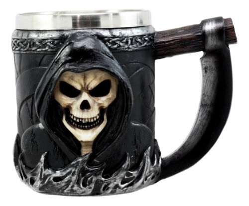Skeleton Ghost Grim Reaper With Scythe Death Tankard Coffee Beer Mug Cup Death