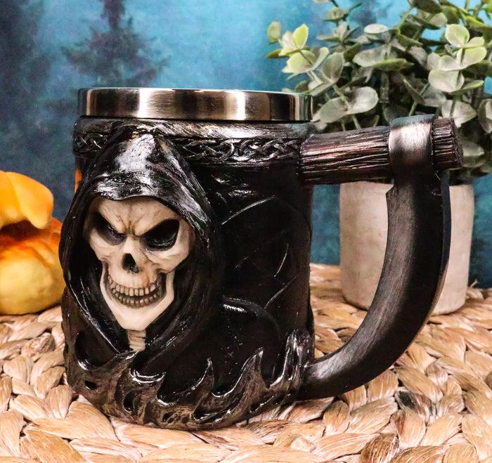 Skeleton Ghost Grim Reaper With Scythe Death Tankard Coffee Beer Mug Cup Death