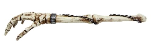 Skull Prison Ossuary Shackled Skeleton Hand Back Scratcher Figurine 15.25"L