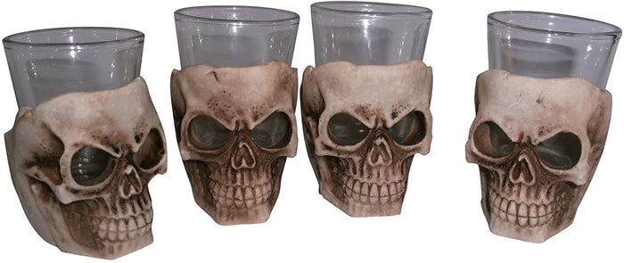 Skull Shot Glass Set Of 4 Shot Glasses Great For Whiskey Vodka Tequila Or Scotch
