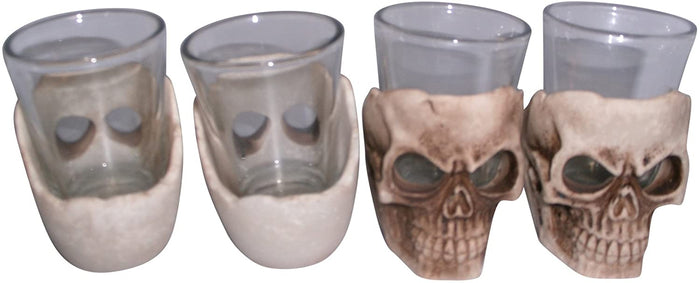 Skull Shot Glass Set Of 4 Shot Glasses Great For Whiskey Vodka Tequila Or Scotch