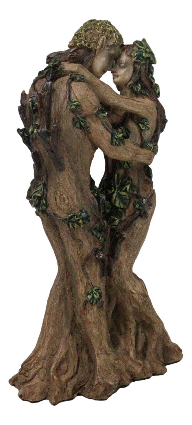 Sky Dance Celtic Greenman And Tree Woman Gaia Ent Couple Embracing Figurine