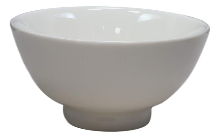 Sleek White Double Walled Porcelain Rice Miso Dessert Soup Bowls 10oz 5"D Set 6