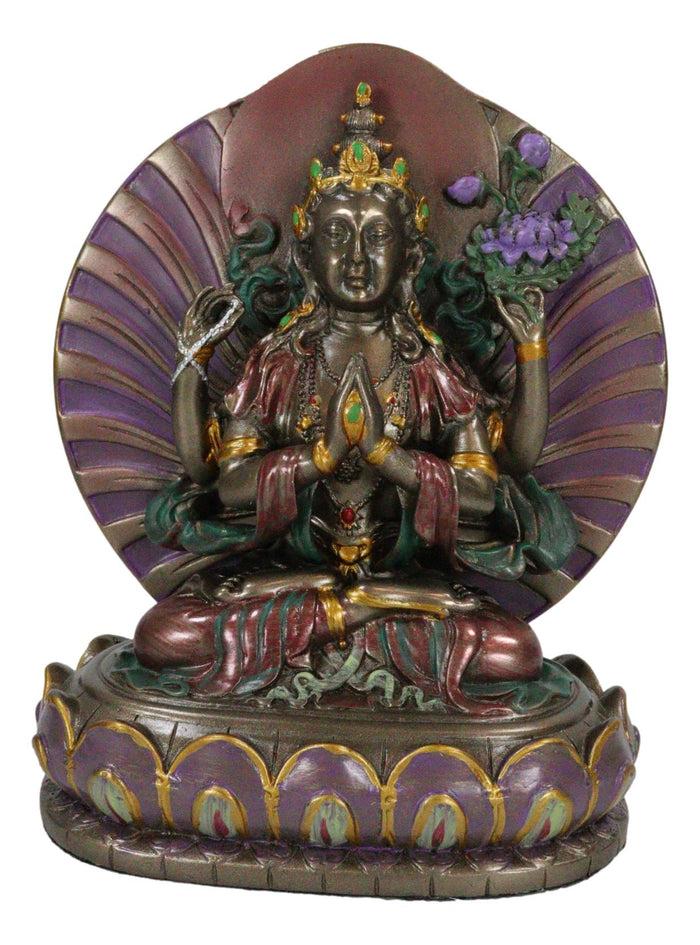 Small Buddha Bodhisattva Avalokiteshvara Guanyin In Prayer Meditation Figurine