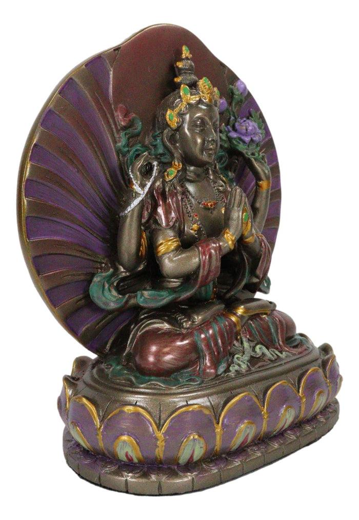 Small Buddha Bodhisattva Avalokiteshvara Guanyin In Prayer Meditation Figurine