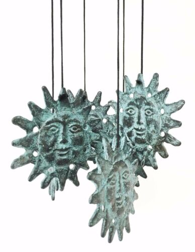 Solar Celestial Radiant Sun Brass Resonant Wind Chime Patio Garden Decor