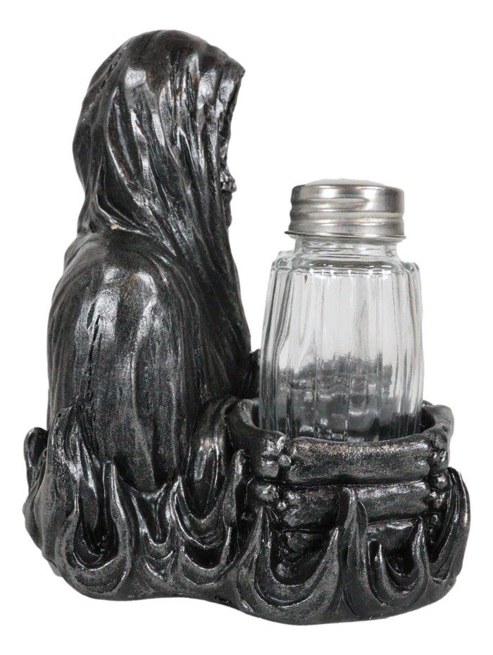 Soul Garnish Sitting Grim Reaper Skeleton Salt And Pepper Shakers Holder Set
