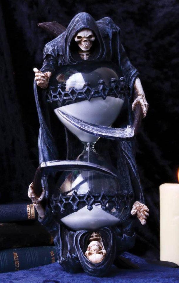 Soul Harvester Time Waits For No Man Gothic Grim Reaper With Scythe Sand Timer