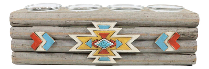 Southwest Aztec Indian Vector Diamonds Arrows Tea Light Votive Candles Holder