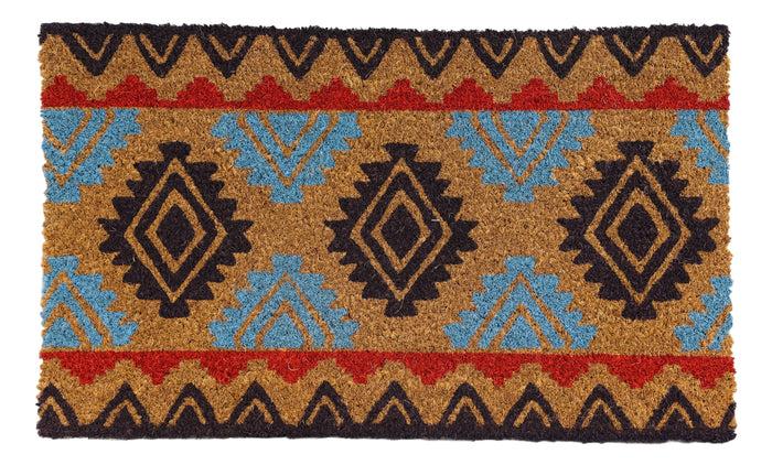 Southwest Navajo Vector Patterns Coir Coconut Fiber Floor Mat Doormat 29"X17"