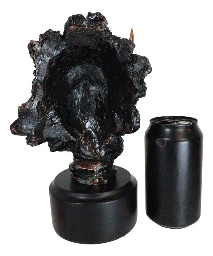 Southwestern American Indian Wild Buffalo Bison Head Bust Figurine With Base
