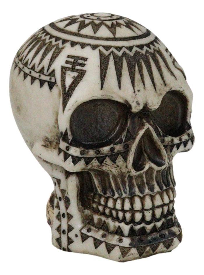 Southwestern Exotic Tribal Maori Tattoo Skull Money Coin Piggy Bank Figurine Southwestern Exotic Tribal Maori Tattoo Skull Money Coin Piggy Bank Figurine