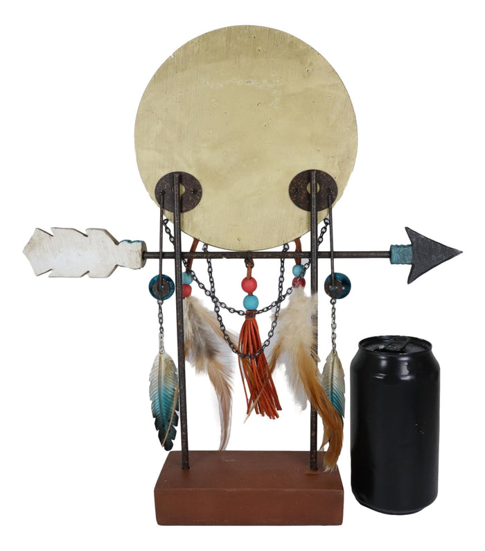 Southwestern Gecko Lizards Arrow Dreamcatcher Feathers Desktop Plaque Figurine