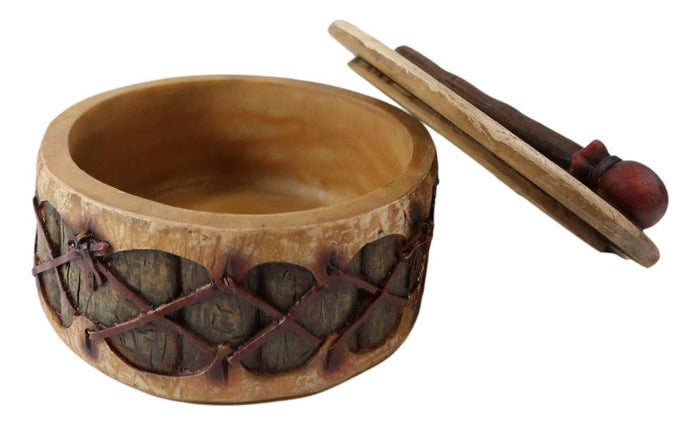 Southwestern Native American Indian Ceremony Pow Wow Drum Decorative Jewelry Box