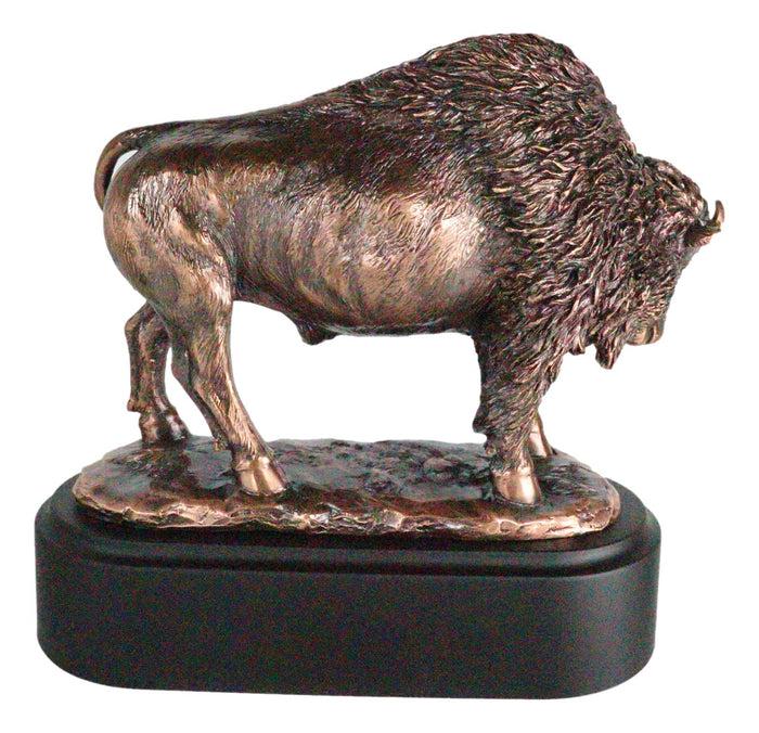 Southwestern Plains Grazing American Bison Buffalo Figurine With Trophy Base