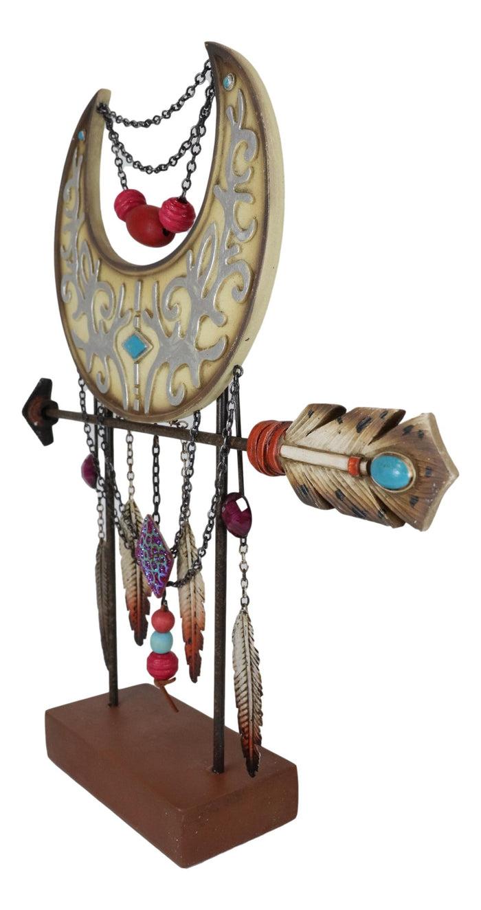Southwestern Silver Moon Tree Of Life Arrow Dreamcatcher Feathers Desktop Plaque