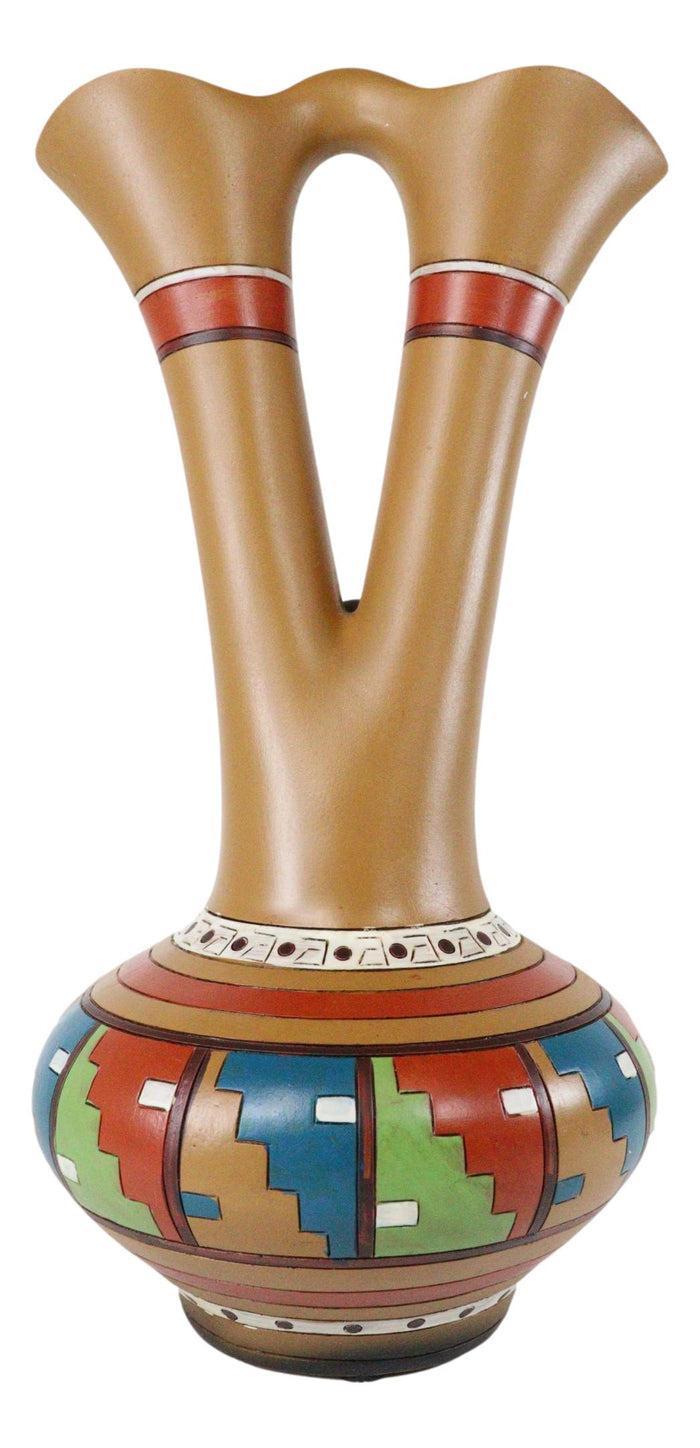 Southwestern Tribal Aztec Mayan Dreamcatcher Feathers Floral Wedding Double Vase