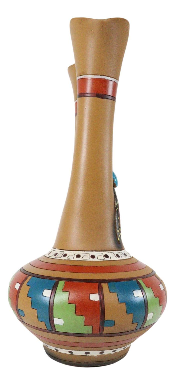 Southwestern Tribal Aztec Mayan Dreamcatcher Feathers Floral Wedding Double Vase