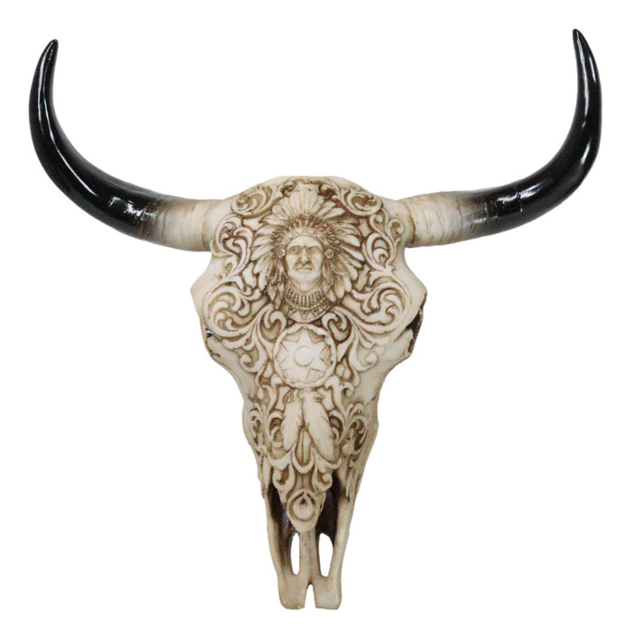 Southwestern Tribal Buffalo Skull Tribal Indian Chief Scrollwork Wall Decor Southwestern Tribal Buffalo Skull Tribal Indian Chief Scrollwork Wall Decor