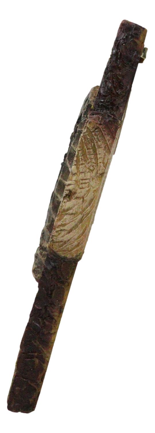 Southwestern Tribal Indian Chief With Carved Stone Knife Faux Wooden Wall Cross