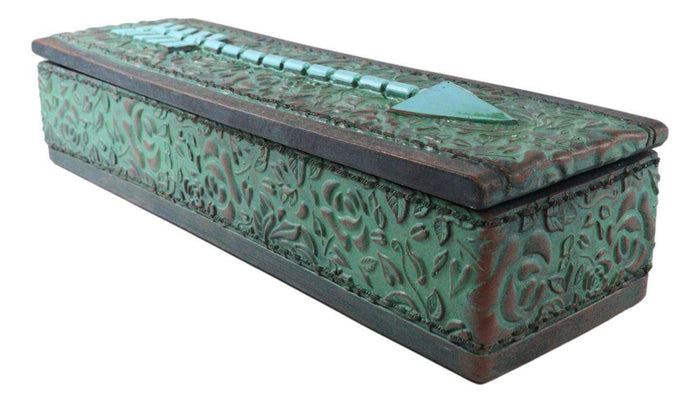Southwestern Tribal Indian Turquoise Arrow Floral Lace Decorative Jewelry Box