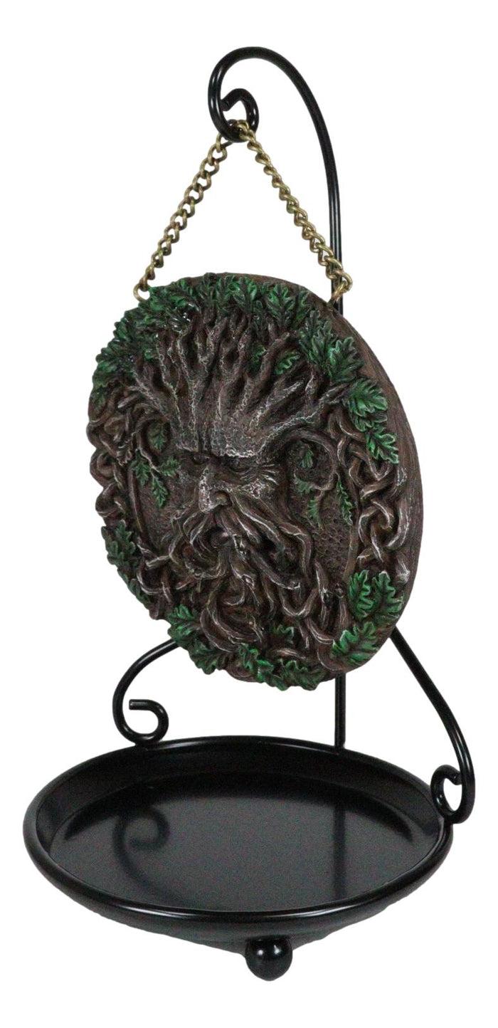 Spirit Tree God Ent Celtic Greenman Round Disk Backflow Incense Cone Burner