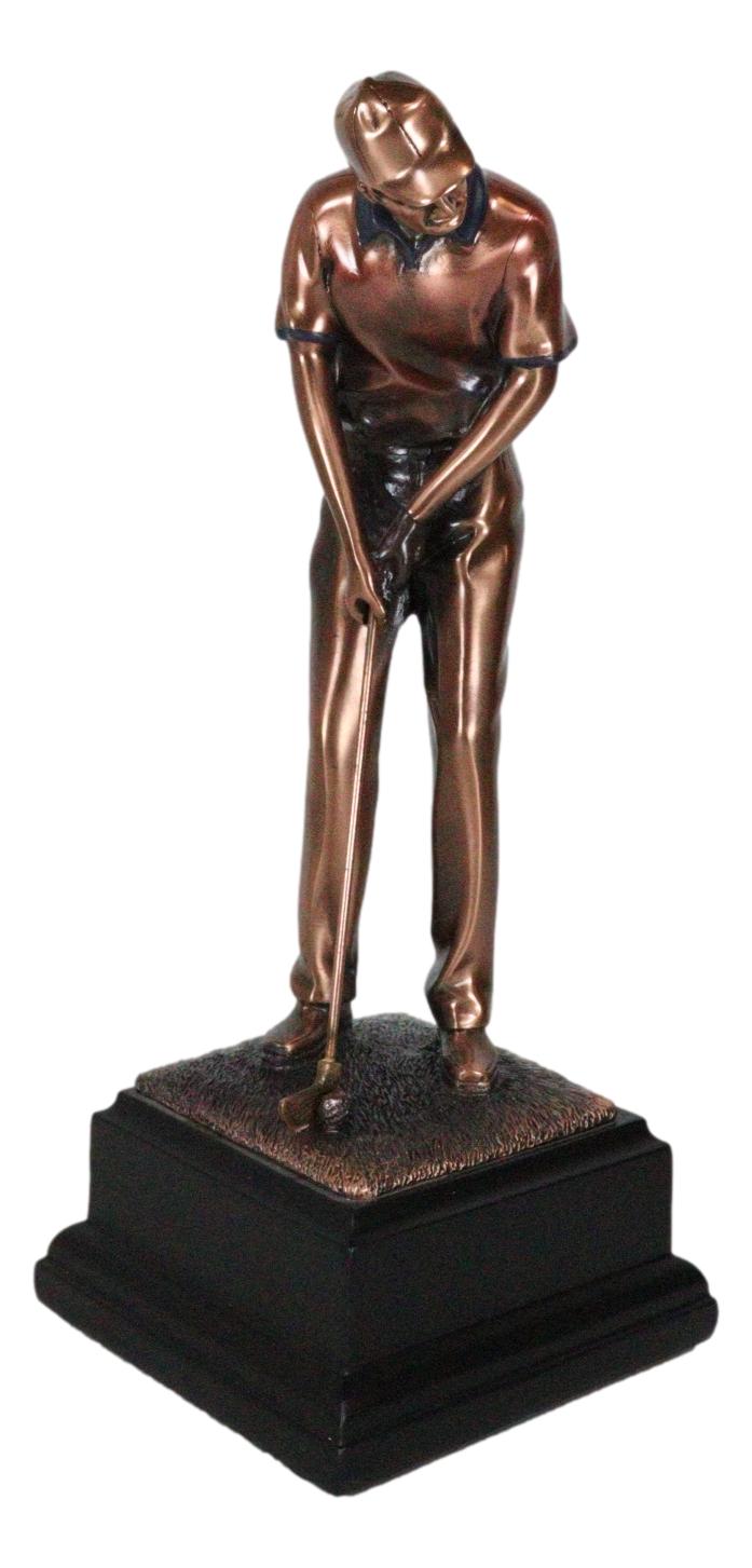 Sports Professional Golfer Preparing For A Swing Of The Golf Club Statue 11"H