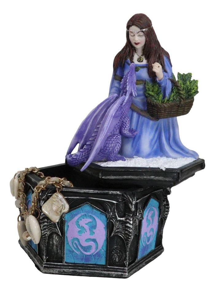 Spring Fall Summer Winter Seasons Friendship Fairy With Dragon Trinket Boxes Set