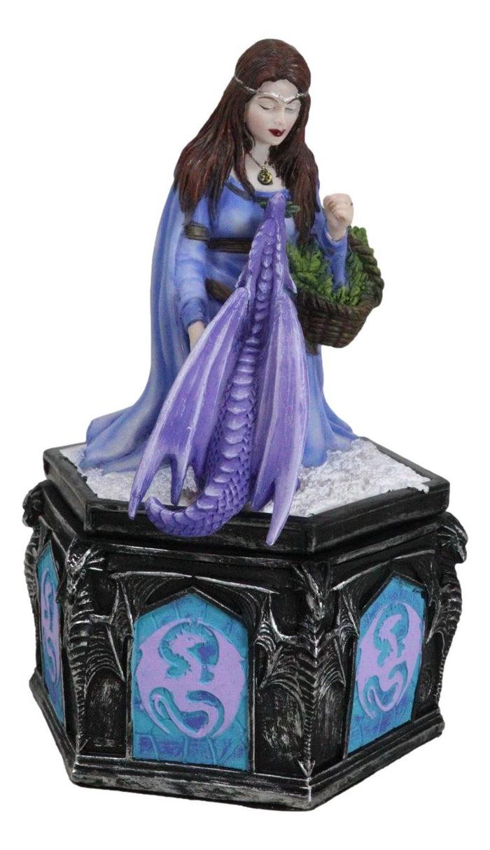 Spring Fall Summer Winter Seasons Friendship Fairy With Dragon Trinket Boxes Set