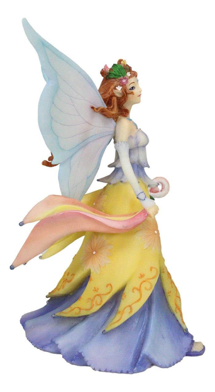 Spring Season Fairy In Sunflower Gown With Scepter Of Blossom Collector Figurine
