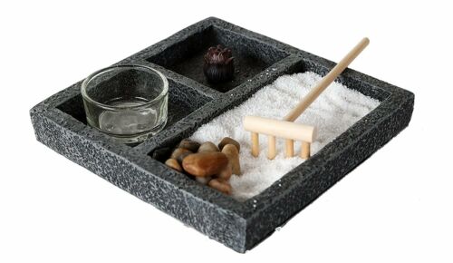 Square Buddha Zen Garden Set Lotus Incense And Candle Holder Meditation Kit