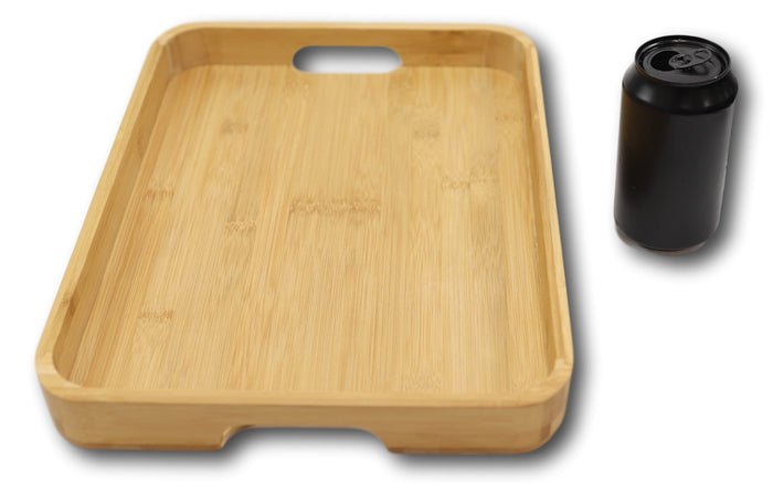 Sturdy Quality Smooth Bamboo Food Tea Butler Tray Platter With Handles 15"X11"