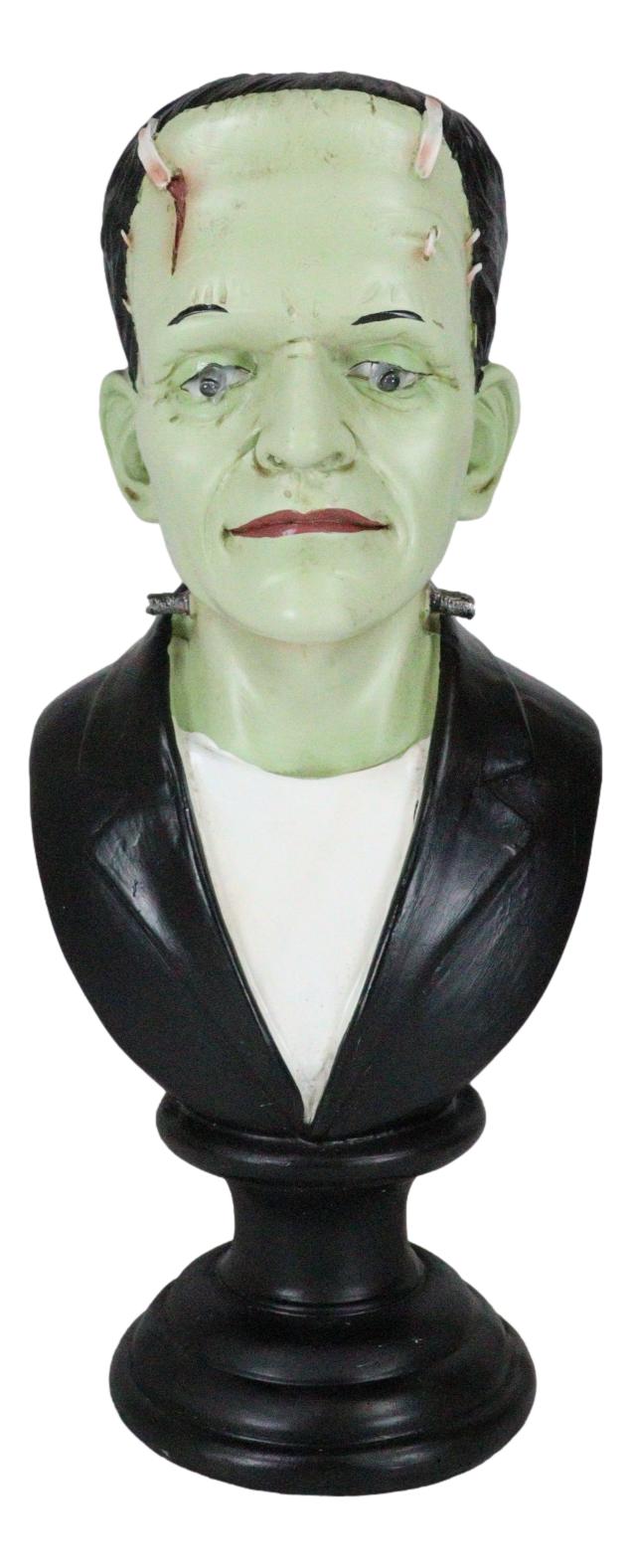 The Groom Mr Frankenstein Bust Figurine With Green Poison LED Light Up Eyes