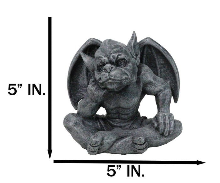 The Thinker Medieval Winged Gargoyle With Hand On Cheek Thinking Figurine