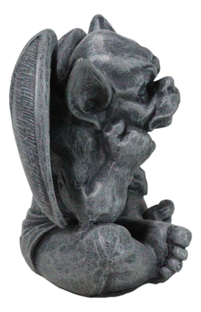 The Thinker Medieval Winged Gargoyle With Hand On Cheek Thinking Figurine