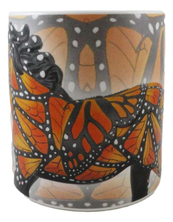 The Trail Of Painted Ponies Butterflies Run Free Black Horse Ceramic Mug Cup