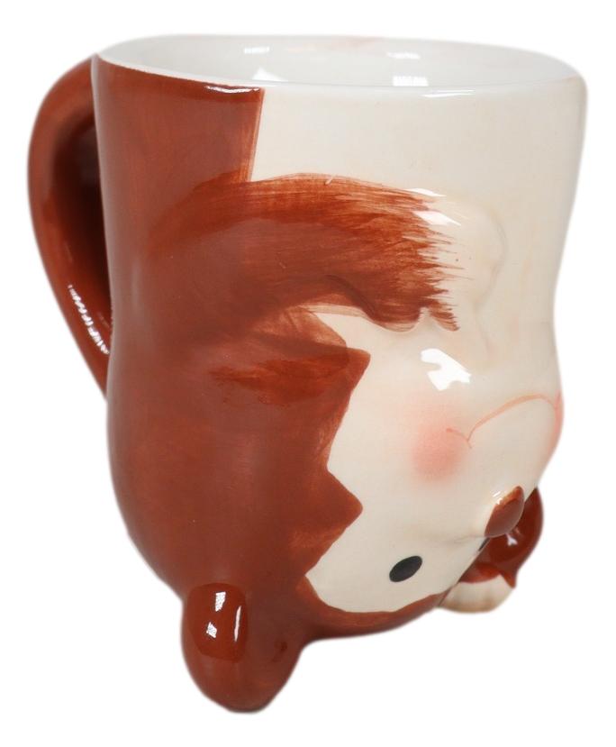 Topsy Turvy Ceramic Rainforest Baby Ape Monkey Latte Juice Dessert Mini Mug Cup