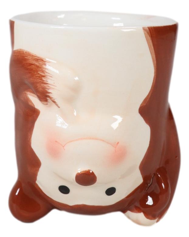 Topsy Turvy Ceramic Rainforest Baby Ape Monkey Latte Juice Dessert Mini Mug Cup