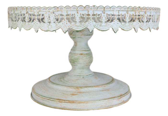 Traditional Rustic French Country Dining Tabletop Metal Cake Stand Food Display