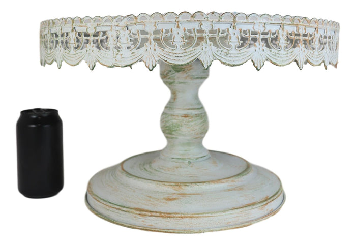 Traditional Rustic French Country Dining Tabletop Metal Cake Stand Food Display