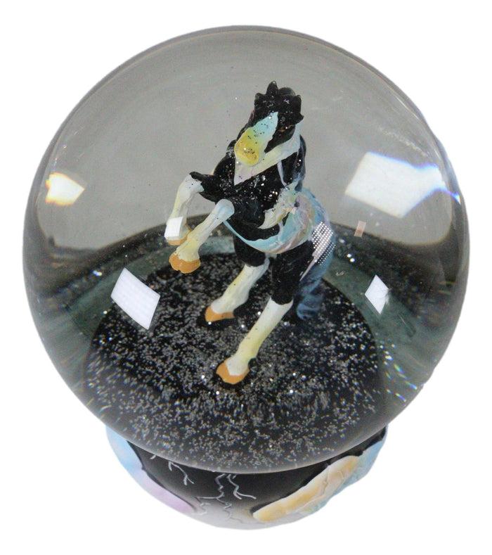 Trail Of Painted Ponies Western Dark Weather Storm Fury Horse Water Globe Decor